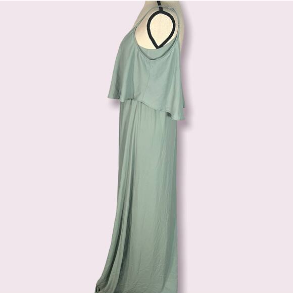 Show Me Your Mumu Silver Sage Caitlin Ruffle Maxi Dress Women's Size Small NWOT - Picture 4 of 11